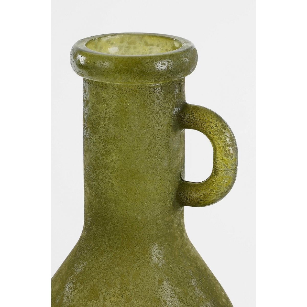 KantoormeubelenPlus Rioja Fles Vaas met Handgreep - H75 x Ø18 cm - Gerecycled Glas - Donkergroen