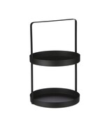 Etagère 2-Laags  - H41 x Ø25 cm - Metaal - Zwart