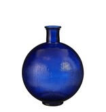 KantoormeubelenPlus Firenza Fles Vaas - H42 x Ø34 cm - Gerecycled Glas - Donkerblauw