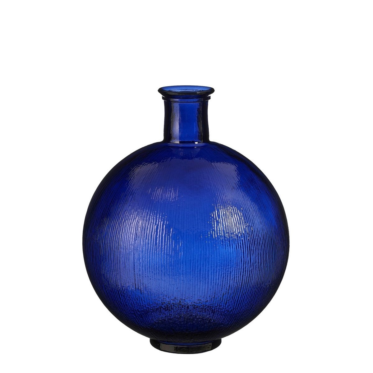 KantoormeubelenPlus Firenza Fles Vaas - H42 x Ø34 cm - Gerecycled Glas - Donkerblauw