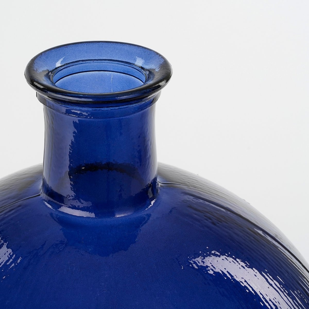 KantoormeubelenPlus Firenza Fles Vaas - H42 x Ø34 cm - Gerecycled Glas - Donkerblauw
