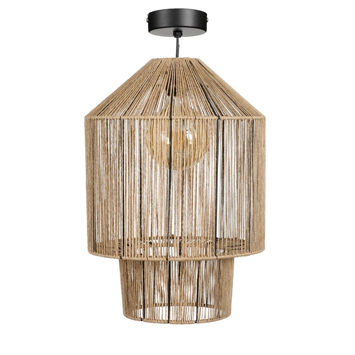 KantoormeubelenPlus Elsa Hanglamp - H49 x Ø35 cm - Jute - Lichtbruin