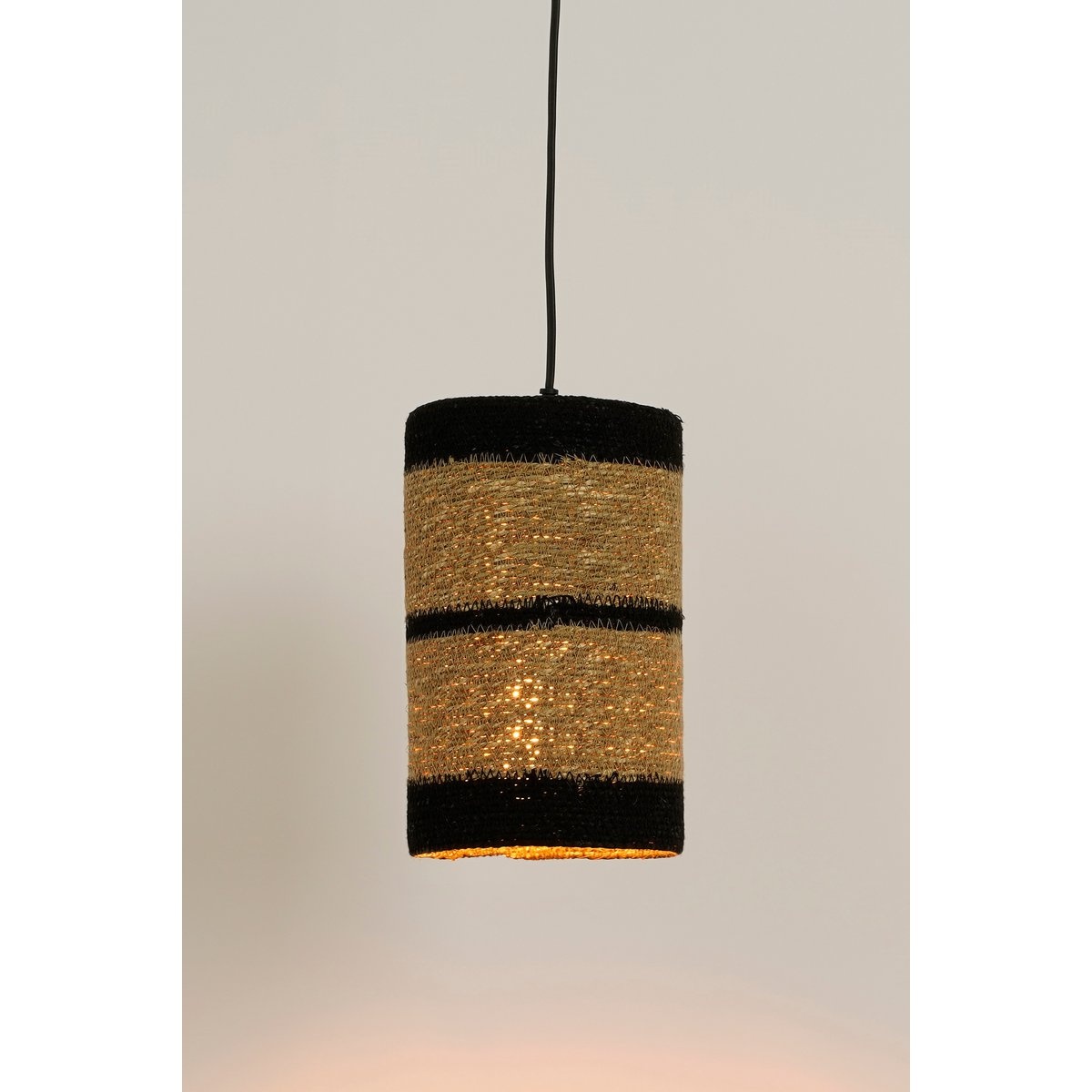 KantoormeubelenPlus Jinx Hanglamp - H30 x Ø15 cm - Jute - Zwart