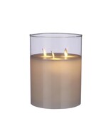 KantoormeubelenPlus LED Kaars - H20 x Ø15 cm - Glas/Wax - Transparant