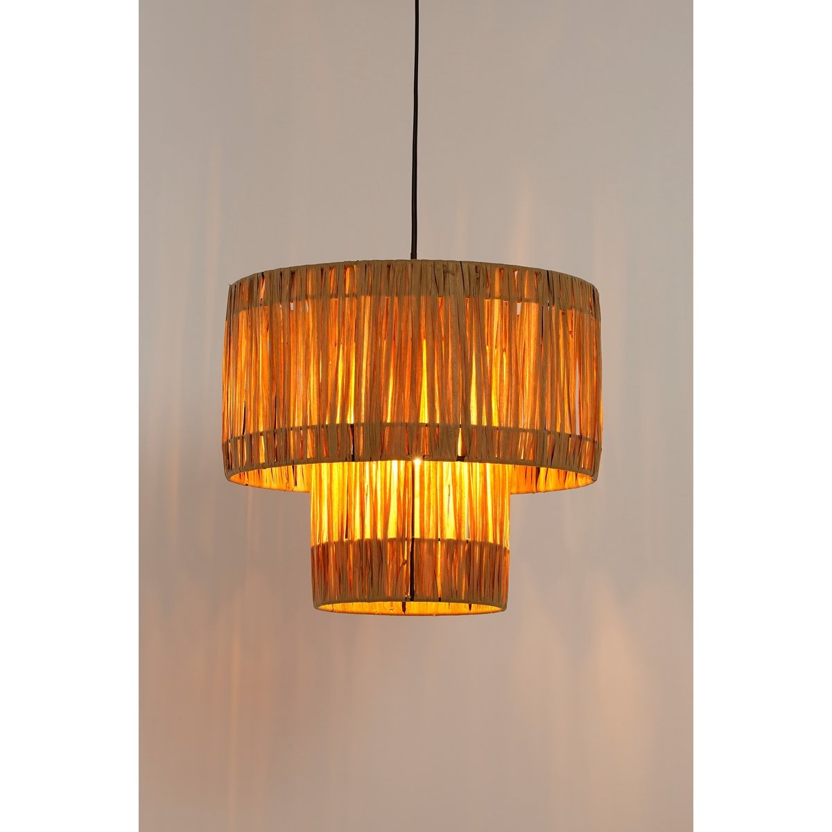 KantoormeubelenPlus Elisa Hanglamp - H30 x Ø35 cm - Raffia - Lichtbruin