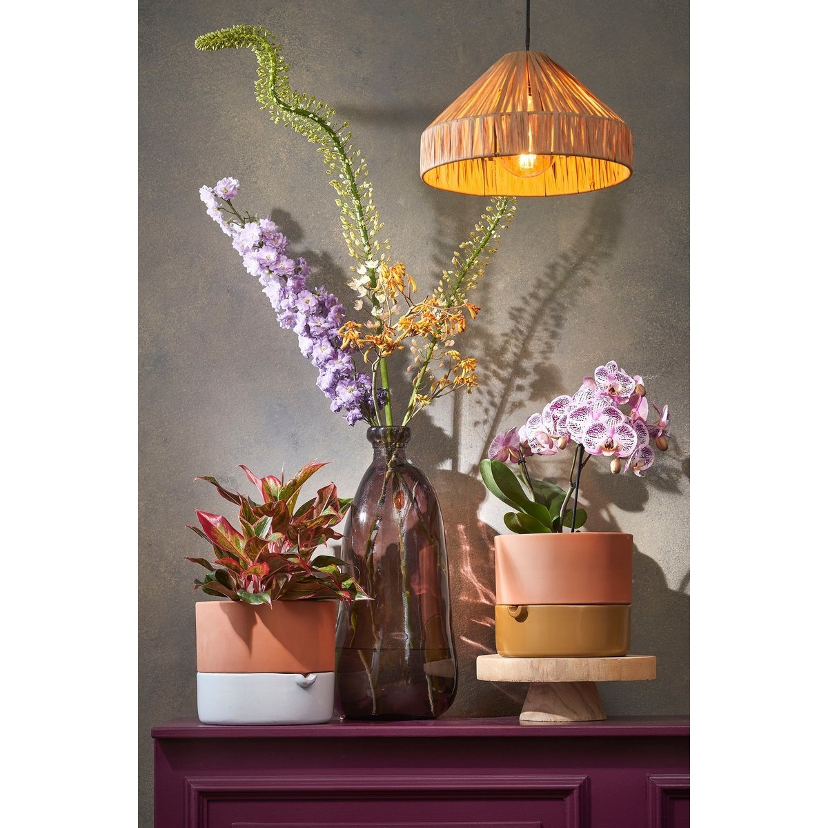 KantoormeubelenPlus Elisa Hanglamp - H18 x Ø30 cm - Raffia - Lichtbruin