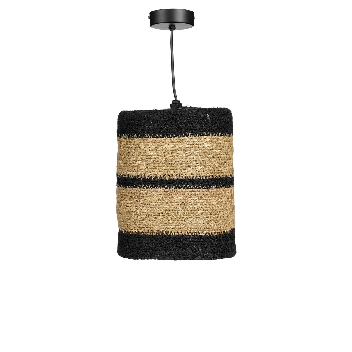 KantoormeubelenPlus Jinx Hanglamp - H20 x Ø15 cm - Jute - Zwart