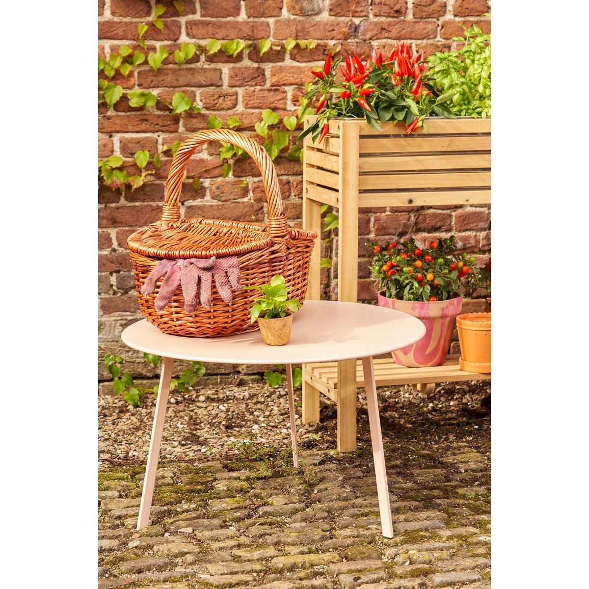 Seatle Bijzettafel voor Buiten - H38 x Ø58 cm - Metaal - Lichtroze