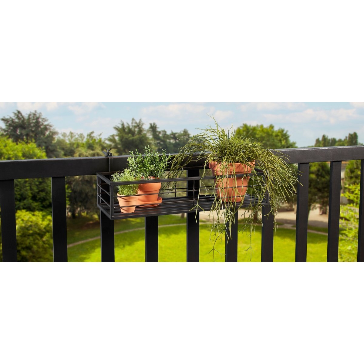 KantoormeubelenPlus Greenrax Plantenrek Hangend - L58 x B20 x H17 cm - Metaal - Zwart