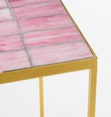 KantoormeubelenPlus Bijzettafel voor Buiten - Set van 2 - L38 x B38 x H48 cm - Metaal - Roze