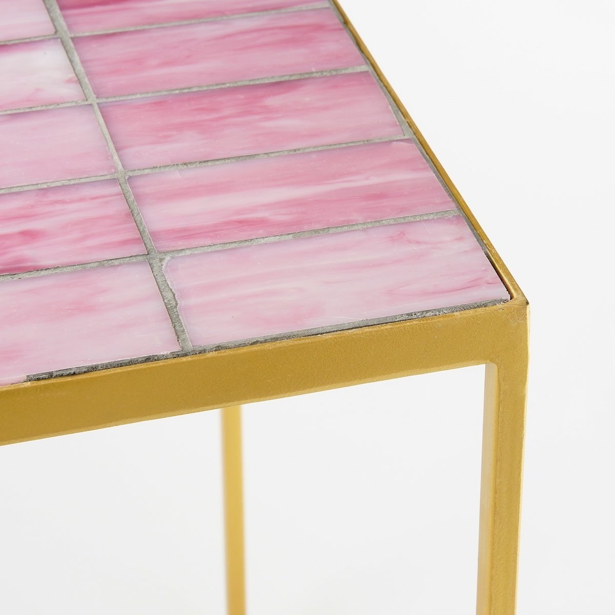 KantoormeubelenPlus Bijzettafel voor Buiten - Set van 2 - L38 x B38 x H48 cm - Metaal - Roze