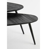 KantoormeubelenPlus Jailey Bijzettafel - Set van 2 - L84 x B39 x H39 cm - Gerecycled Hout - Zwart