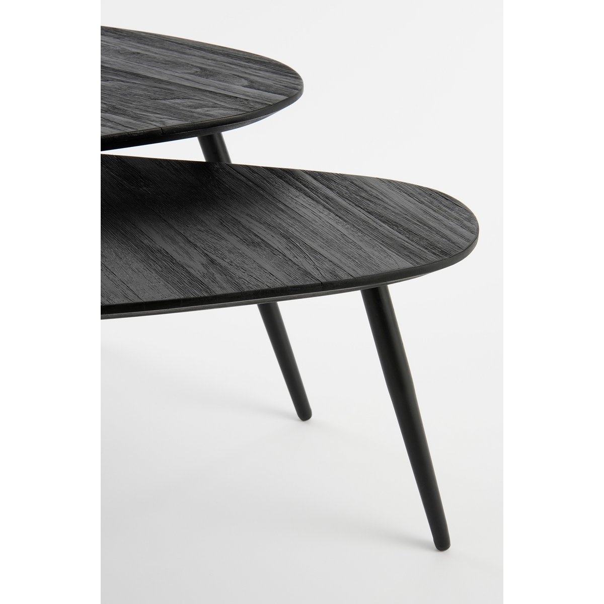 KantoormeubelenPlus Jailey Bijzettafel - Set van 2 - L84 x B39 x H39 cm - Gerecycled Hout - Zwart