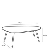 KantoormeubelenPlus Jailey Bijzettafel - Set van 2 - L84 x B39 x H39 cm - Gerecycled Hout - Zwart