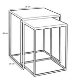 KantoormeubelenPlus Bijzettafel voor Buiten - Set van 2 - L38 x B38 x H48 cm - Metaal - Roze
