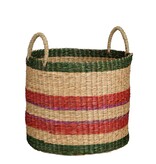 KantoormeubelenPlus Mand - Set van 3 - H29 x Ø32 cm - Bruin, Rood, Groen, Roze