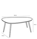 KantoormeubelenPlus Jailey Bijzettafel - Set van 2 - L84 x B39 x H39 cm - Gerecycled Hout - Zwart