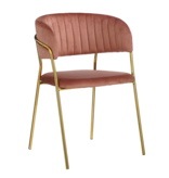KantoormeubelenPlus Moony Eetkamerstoel - Velvet - Roze