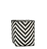 KantoormeubelenPlus Merlijn Plantenmand voor Buiten - Set van 3 - H26 x Ø24 cm - Gerecycled Plastic - Zwart, Wit