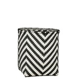 KantoormeubelenPlus Merlijn Plantenmand voor Buiten - Set van 3 - H26 x Ø24 cm - Gerecycled Plastic - Zwart, Wit