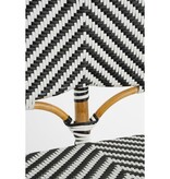KantoormeubelenPlus Mandox Bank voor Buiten - L98 x B60 x H93 cm - Rotan - Zwart, Wit