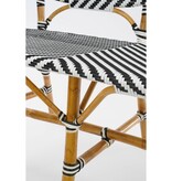 KantoormeubelenPlus Mandox Bank voor Buiten - L98 x B60 x H93 cm - Rotan - Zwart, Wit