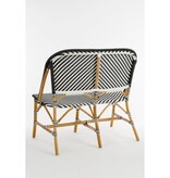 KantoormeubelenPlus Mandox Bank voor Buiten - L98 x B60 x H93 cm - Rotan - Zwart, Wit