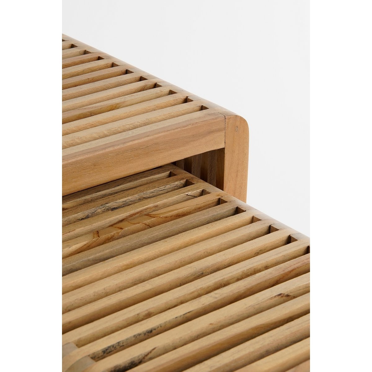 KantoormeubelenPlus Yonker Bijzettafel - Set van 3 - L44 x B34 x H50 cm - Gerecycled Hout - Bruin