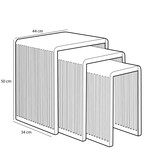 KantoormeubelenPlus Yonker Bijzettafel - Set van 3 - L44 x B34 x H50 cm - Gerecycled Hout - Bruin
