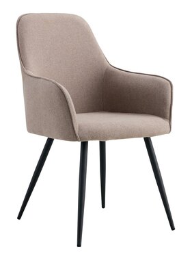 KantoormeubelenPlus Harbo Dining Chair - Eetkamerstoel, steen met zwarte poten, HN1231