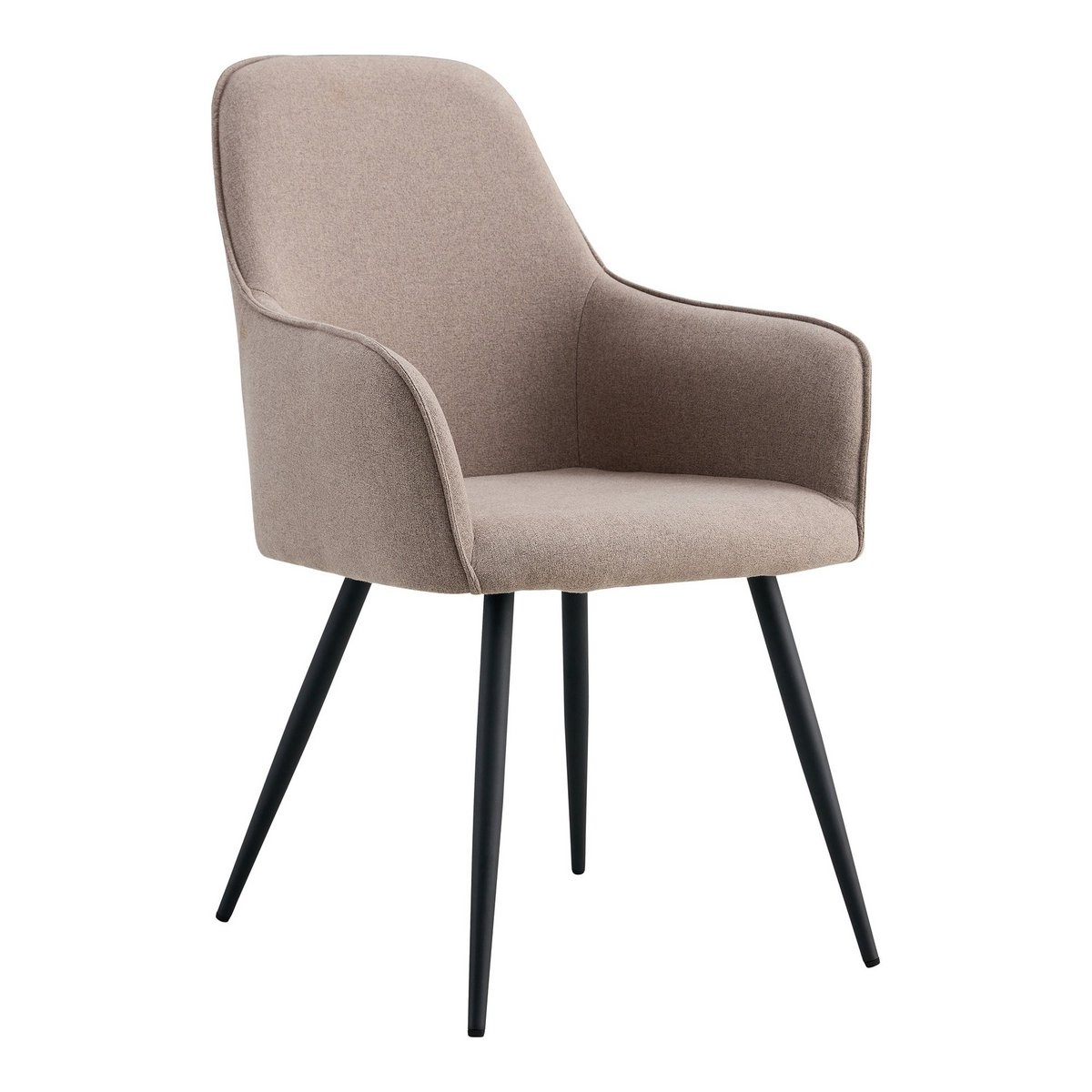KantoormeubelenPlus Harbo Dining Chair - Eetkamerstoel, steen met zwarte poten, HN1231