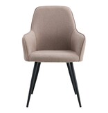 KantoormeubelenPlus Harbo Dining Chair - Eetkamerstoel, steen met zwarte poten, HN1231