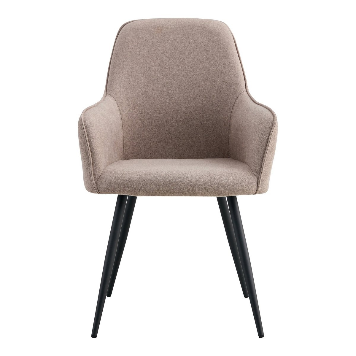 KantoormeubelenPlus Harbo Dining Chair - Eetkamerstoel, steen met zwarte poten, HN1231