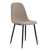 KantoormeubelenPlus Stockholm Dining Chair - Eetkamerstoel, steen met zwarte poten, HN1231