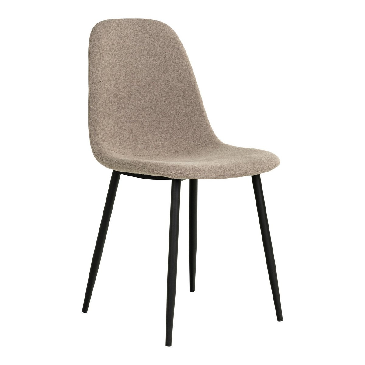 KantoormeubelenPlus Stockholm Dining Chair - Eetkamerstoel, steen met zwarte poten, HN1231