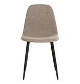 KantoormeubelenPlus Stockholm Dining Chair - Eetkamerstoel, steen met zwarte poten, HN1231