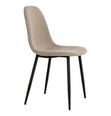 KantoormeubelenPlus Stockholm Dining Chair - Eetkamerstoel, steen met zwarte poten, HN1231
