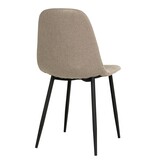 KantoormeubelenPlus Stockholm Dining Chair - Eetkamerstoel, steen met zwarte poten, HN1231