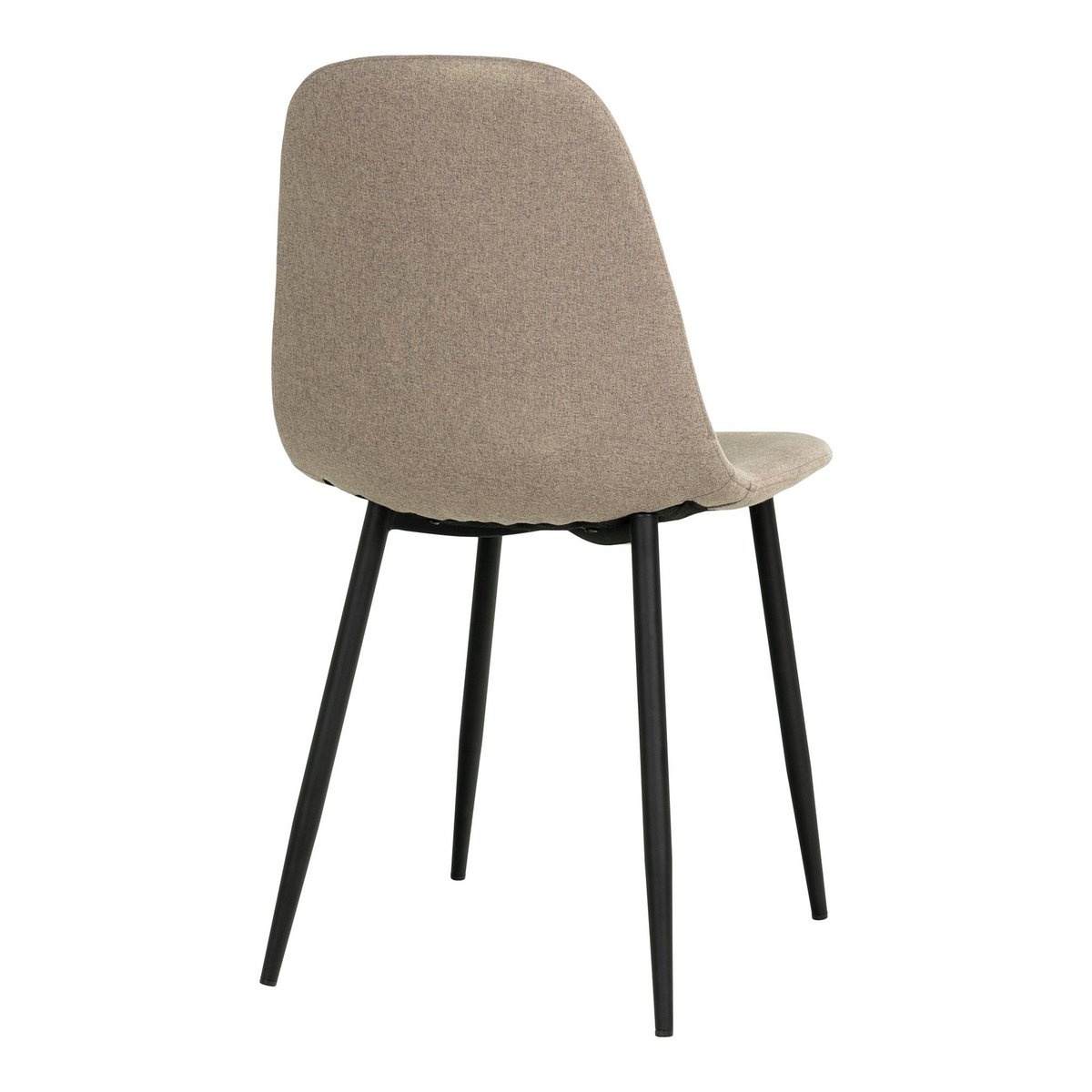 KantoormeubelenPlus Stockholm Dining Chair - Eetkamerstoel, steen met zwarte poten, HN1231