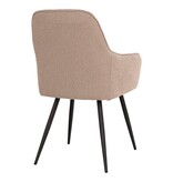 KantoormeubelenPlus Harbo Dining Chair - Eetkamerstoel in bouclé, beige met zwarte poten, HN1233