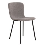 KantoormeubelenPlus Halden Dining Chair - Eetkamerstoel, lichtgrijs met zwarte poten