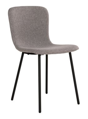 KantoormeubelenPlus Halden Dining Chair - Eetkamerstoel, lichtgrijs met zwarte poten