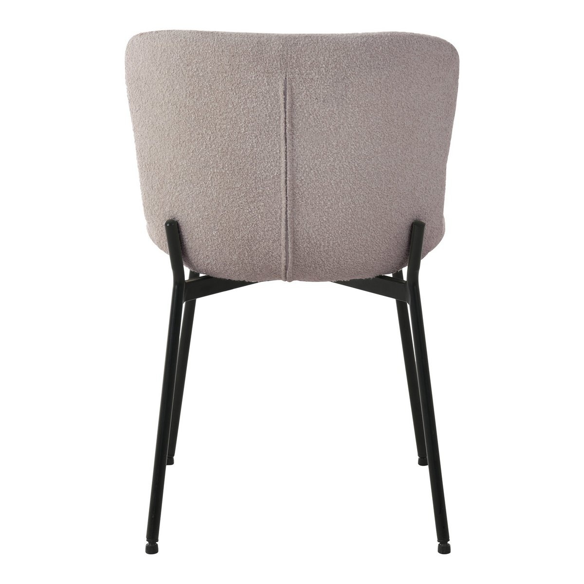KantoormeubelenPlus Maceda Dining Chair - Eetkamerstoel in bouclé, beige met zwarte poten