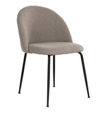 KantoormeubelenPlus Geneve Dining Chair - Eetkamerstoel, steen met zwarte poten, HN1231