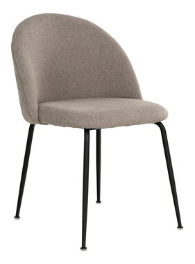 KantoormeubelenPlus Geneve Dining Chair - Eetkamerstoel, steen met zwarte poten, HN1231