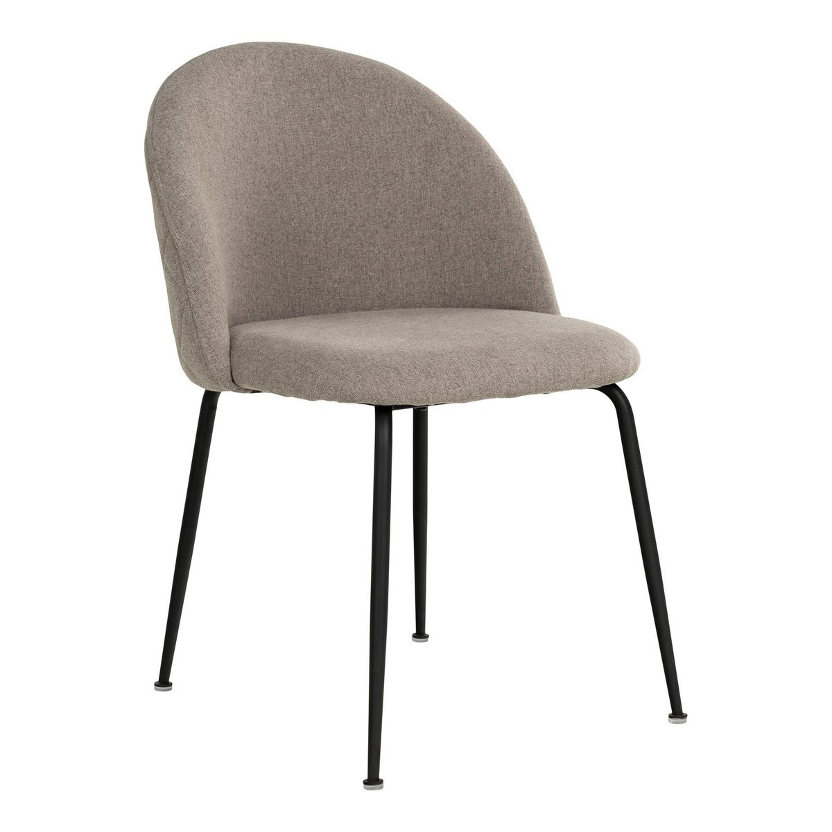 KantoormeubelenPlus Geneve Dining Chair - Eetkamerstoel, steen met zwarte poten, HN1231