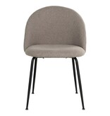 KantoormeubelenPlus Geneve Dining Chair - Eetkamerstoel, steen met zwarte poten, HN1231