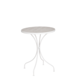KantoormeubelenPlus Caprice Bijzettafel voor Buiten - H56,5 x Ø46 cm - Metaal - Wit