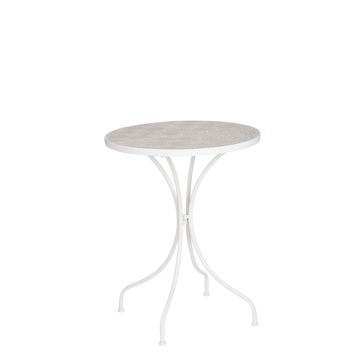 KantoormeubelenPlus Caprice Bijzettafel voor Buiten - H56,5 x Ø46 cm - Metaal - Wit