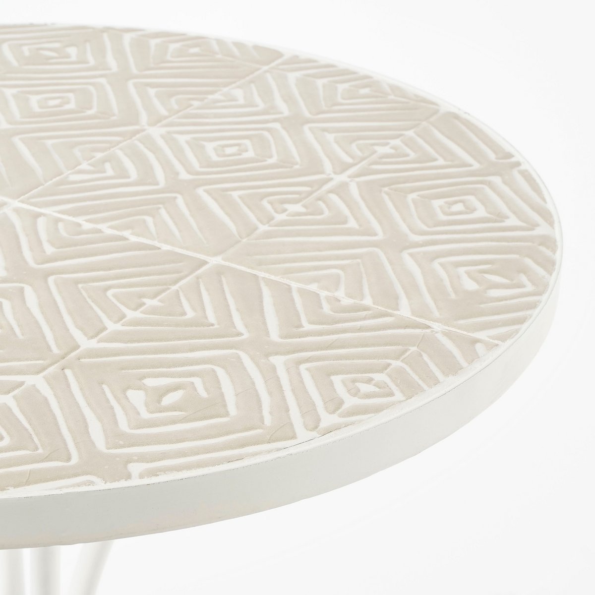 KantoormeubelenPlus Caprice Bijzettafel voor Buiten - H56,5 x Ø46 cm - Metaal - Wit